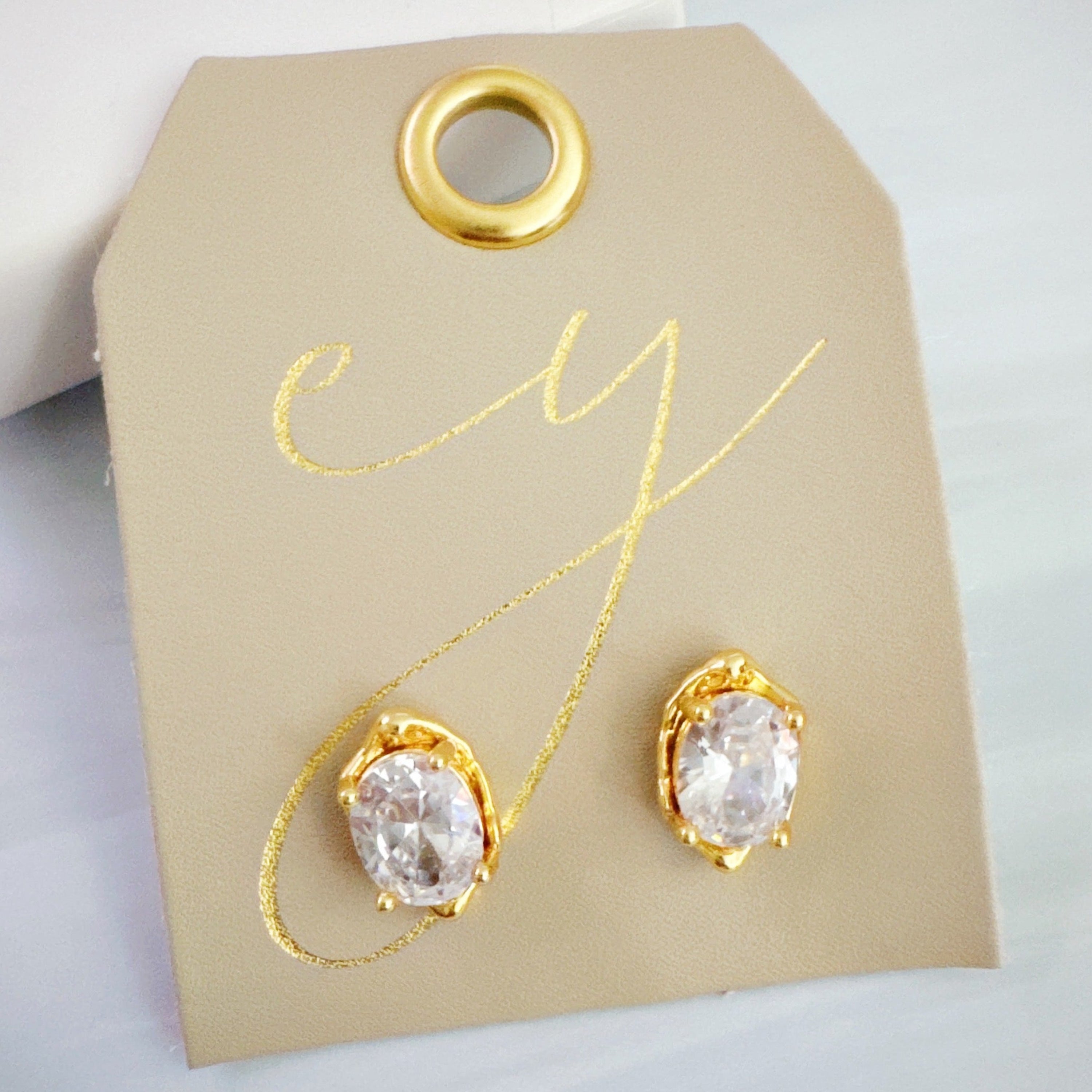 Molten Oval Spark Stud Earrings